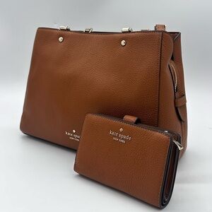 Kate Spade Brown and Gold Satchel
